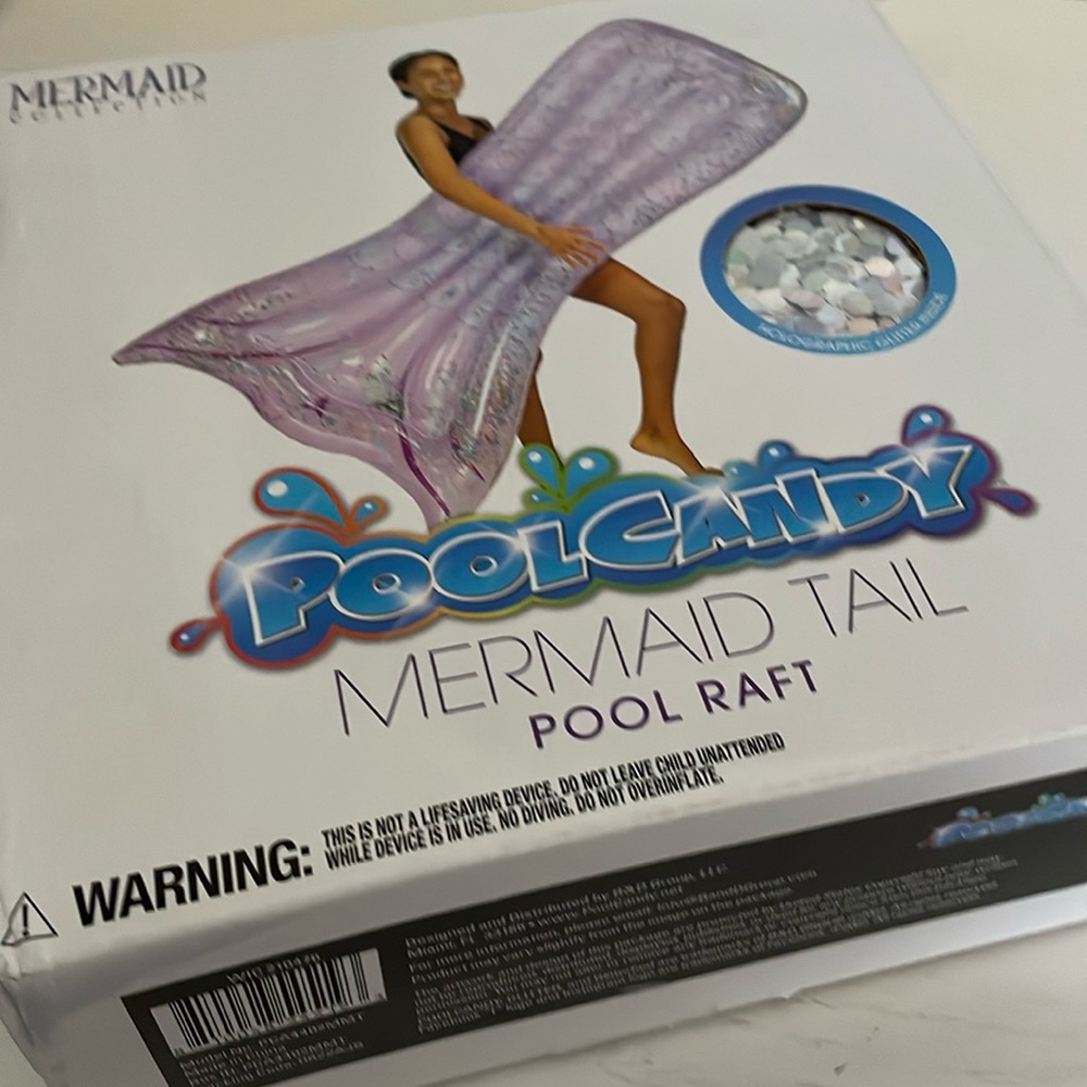 PoolCandy Glitter Pool Tube Float Raft Mermaid Tail